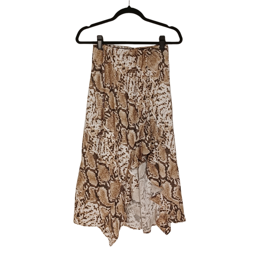 Code X Mode Snakeskin Print Asymmetrical Ruffle H… - image 2